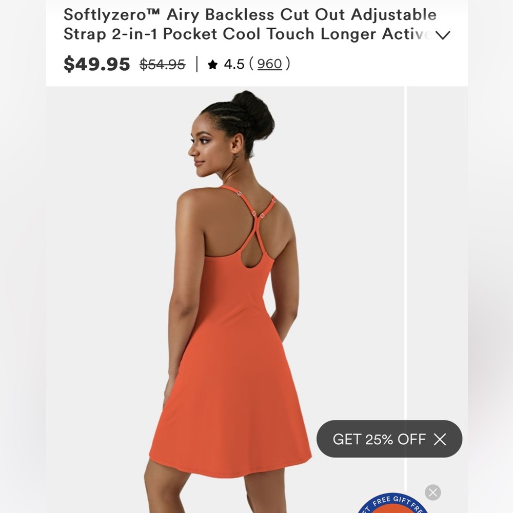 HALARA Active athletic dress size L Orange tigerlilly longer length long dress
